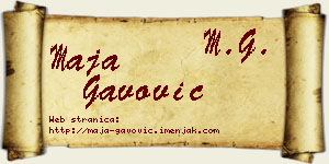 Maja Gavović vizit kartica